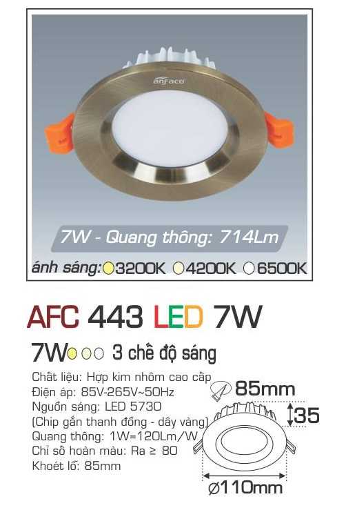 Đèn AFC 443 led 7w - 3 chế độ