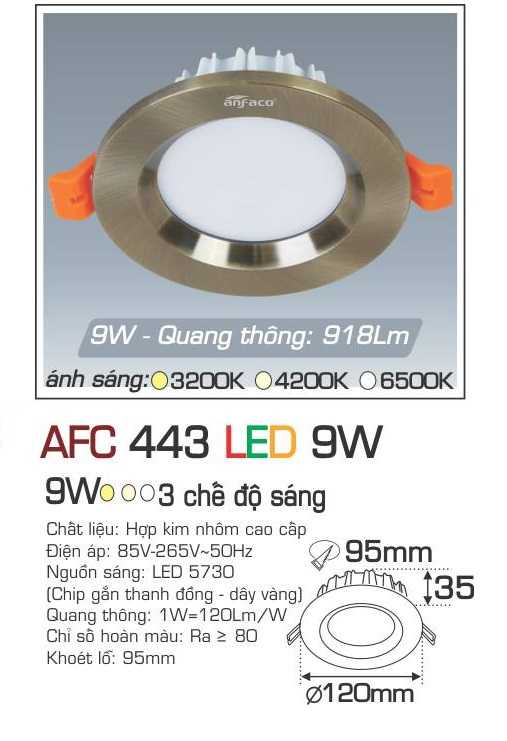 Đèn AFC 443 led 9W- 3 chế độ