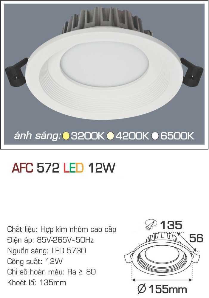 ĐÈN AFC 572 LED 12W 1 CHẾ ĐỘ