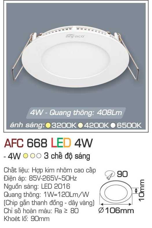 Đèn AFC 668 LED 4W - 3 chế độ