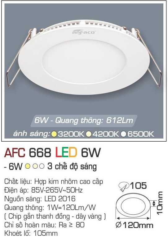 Đèn AFC 668 LED 6W - 3 chế độ