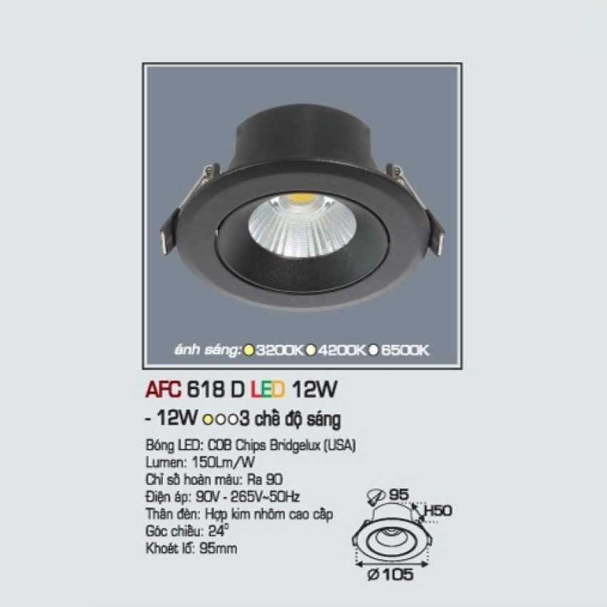 Đèn downlight led 3 chế độ AFC 618D 12W 3C