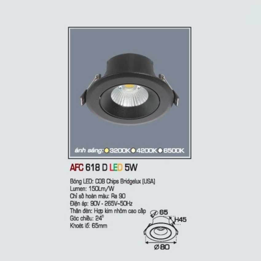 Đèn downlight led 1 chế độ AFC 618D 5W