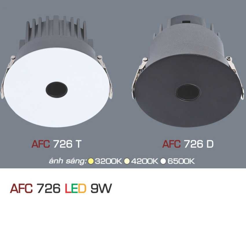 Đèn downlight led 1 chế độ afc 726 9w