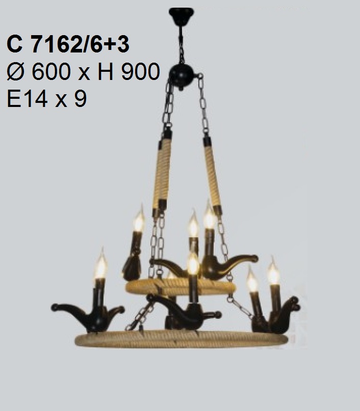 Đèn thả nghệ thuật c 7162/6+3