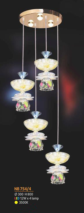 Đèn thả pha lê nb 754/4