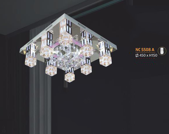 Áp trần pha lê Led vuông NC 5508A