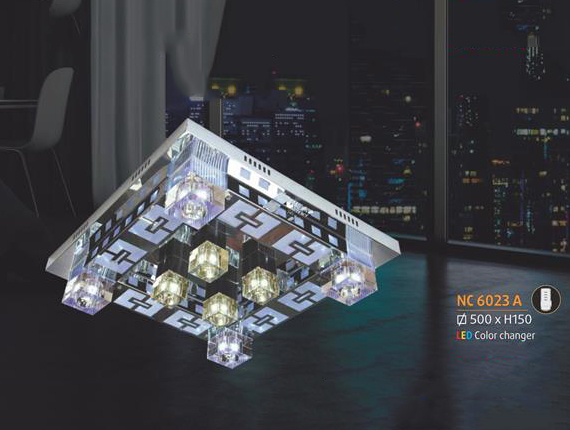 Áp trần pha lê Led vuông NC 6023A