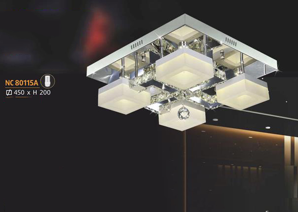 Áp trần pha lê Led vuông NC 80115A