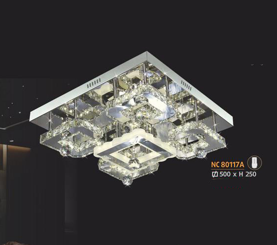 Áp trần pha lê Led vuông NC 80117A