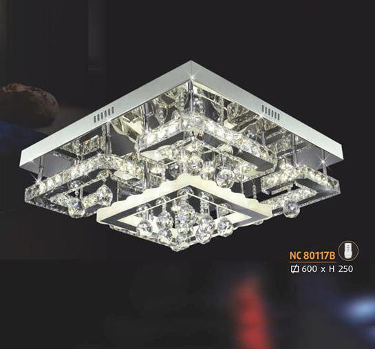 Áp trần pha lê Led vuông NC 80117B