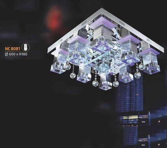 Áp trần pha lê Led vuông NC 8081