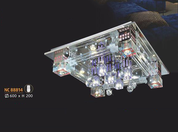 Áp trần pha lê Led vuông NC 88814