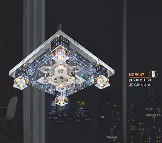 Áp trần pha lê Led vuông NC 9042